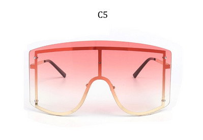 Oversize akiniai nuo saulės moteris 2020 Prabangūs be rėmelių Madingi Gamintojas Gradientiniai akiniai nuo saulės moteriški metaliniai Juodi Akiniai Gafas de sol