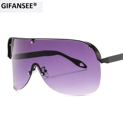 Prevelike sunčane naočale bez okvira Žene Muškarci 2023. Nova jednodijelna maska s vizirom za leće Otporna na vjetar Luksuzne crne velike sunčane naočale Jedinstvena sjenila