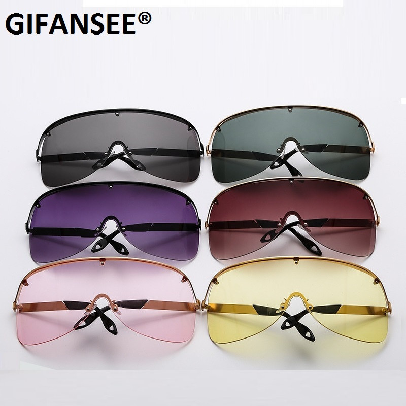 Prevelike sunčane naočale bez okvira Žene Muškarci 2023. Nova jednodijelna maska s vizirom za leće Otporna na vjetar Luksuzne crne velike sunčane naočale Jedinstvena sjenila