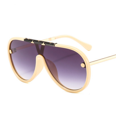 Stílus Steampunk nagy keretű napszemüvegek női minőségi férfi napszemüvegek egyrészes szélvédő egyrészes színes filmes napszemüvegek