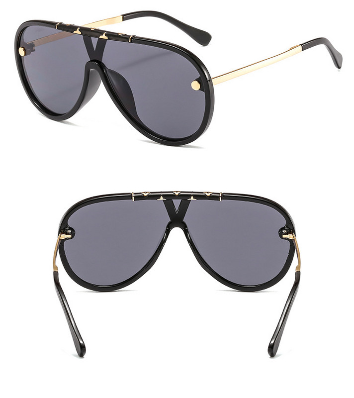 Stílus Steampunk nagy keretű napszemüvegek női minőségi férfi napszemüvegek egyrészes szélvédő egyrészes színes filmes napszemüvegek