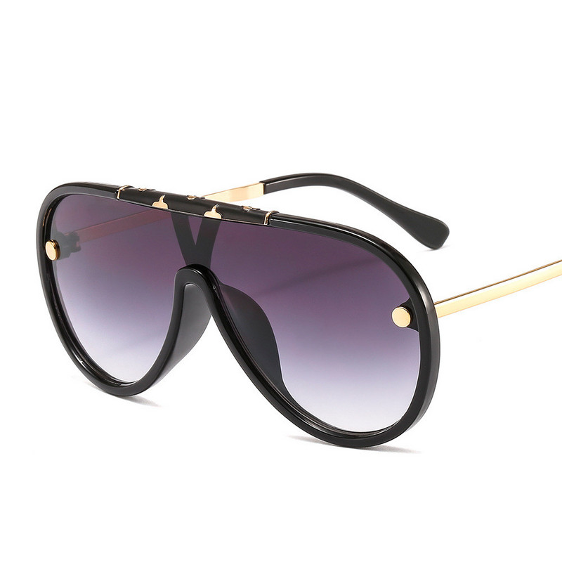 Stílus Steampunk nagy keretű napszemüvegek női minőségi férfi napszemüvegek egyrészes szélvédő egyrészes színes filmes napszemüvegek