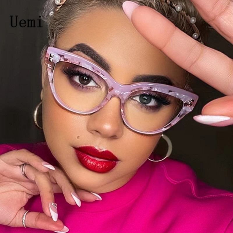 Νέα μόδα γυναικεία επώνυμα επώνυμα γυαλιά σχεδιαστών για γυναικείες ρετρό διακοσμητικές κορνίζες με καρφιτσωμένο μάτι Cat Clear Reading Υπολογιστής ματιών κορυφαίας ποιότητας