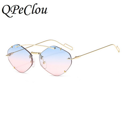 Nove modne moderne male sunčane naočale bez okvira Ženske marke Vintage Metal Punk sunčane naočale Muške nepravilne nijanse Oculos Feminino