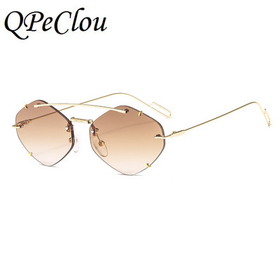 Nove modne moderne male sunčane naočale bez okvira Ženske marke Vintage Metal Punk sunčane naočale Muške nepravilne nijanse Oculos Feminino