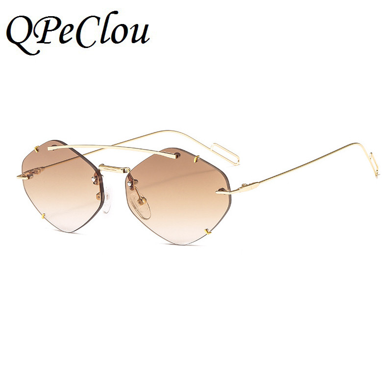 Nove modne moderne male sunčane naočale bez okvira Ženske marke Vintage Metal Punk sunčane naočale Muške nepravilne nijanse Oculos Feminino