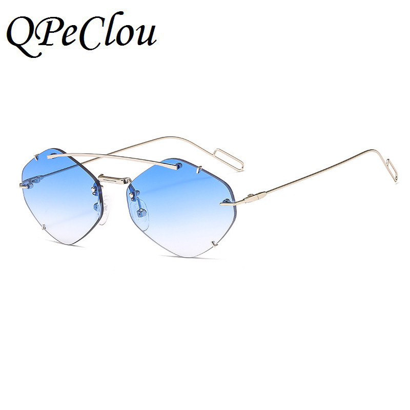 Nove modne moderne male sunčane naočale bez okvira Ženske marke Vintage Metal Punk sunčane naočale Muške nepravilne nijanse Oculos Feminino