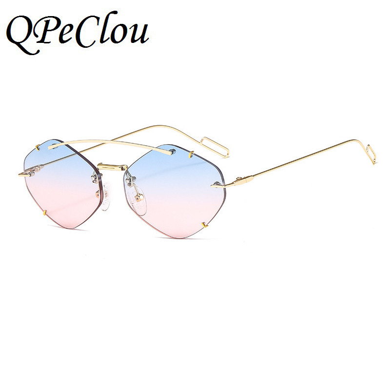 Nove modne moderne male sunčane naočale bez okvira Ženske marke Vintage Metal Punk sunčane naočale Muške nepravilne nijanse Oculos Feminino