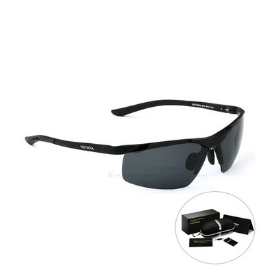 VEITHDIA prekės ženklo dizaineris vyrų lauko sportinės žvejybos akiniai nuo saulės aliuminio poliarizuoti UV400 lęšiai saulės akiniai vyrams 6501