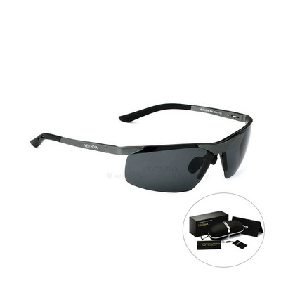 VEITHDIA prekės ženklo dizaineris vyrų lauko sportinės žvejybos akiniai nuo saulės aliuminio poliarizuoti UV400 lęšiai saulės akiniai vyrams 6501