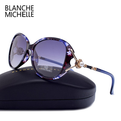 Blanche Michelle 2023 augstas kvalitātes polarizētās saulesbrilles sievietēm zīmola dizainers UV400 gradienta saulesbrilles Pearl oculos ar kastīti