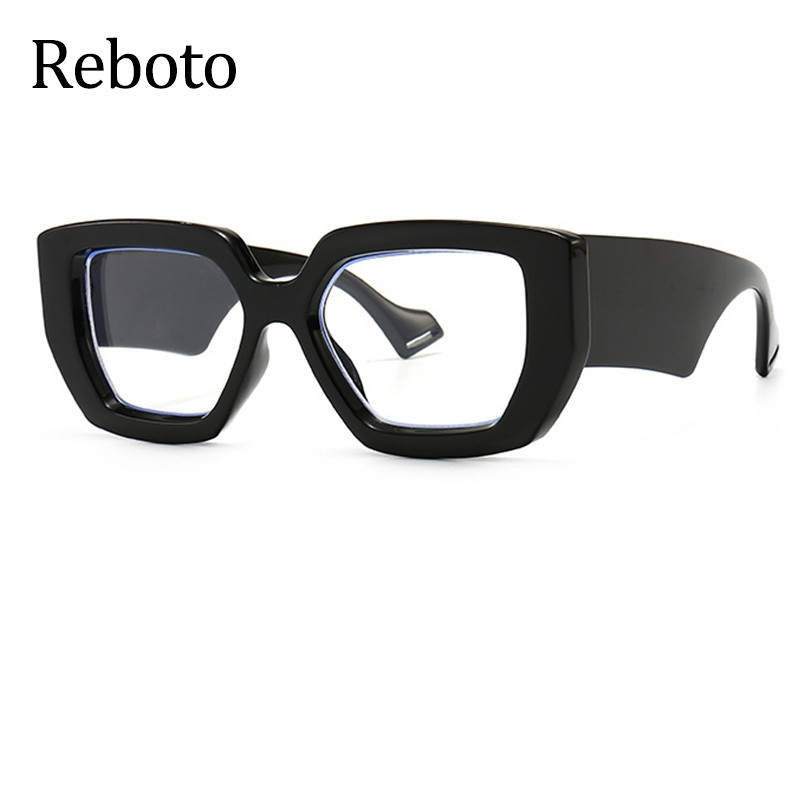 Vintage Square Big Frame Prillid Raam Moodne puitraamiga prillid Naistele Läbipaistvad optilised rohelised prillid