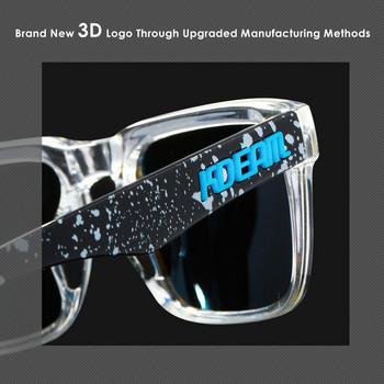 KDEAM Нови постъпления Цветни квадратни слънчеви очила за мъже Триизмерно лого на марката Поляризирани + UV400 защитни лещи с кутия