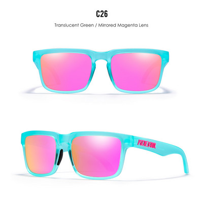 KDEAM uustulnukad värvilised ruudukujulised päikeseprillid meestele Kolmemõõtmelise kaubamärgi logoga polariseeritud + UV400 kaitseklaas karbiga