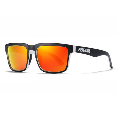 KDEAM uustulnukad värvilised ruudukujulised päikeseprillid meestele Kolmemõõtmelise kaubamärgi logoga polariseeritud + UV400 kaitseklaas karbiga
