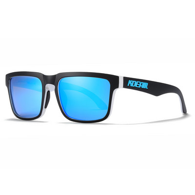 KDEAM uustulnukad värvilised ruudukujulised päikeseprillid meestele Kolmemõõtmelise kaubamärgi logoga polariseeritud + UV400 kaitseklaas karbiga