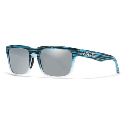 KDEAM uustulnukad värvilised ruudukujulised päikeseprillid meestele Kolmemõõtmelise kaubamärgi logoga polariseeritud + UV400 kaitseklaas karbiga