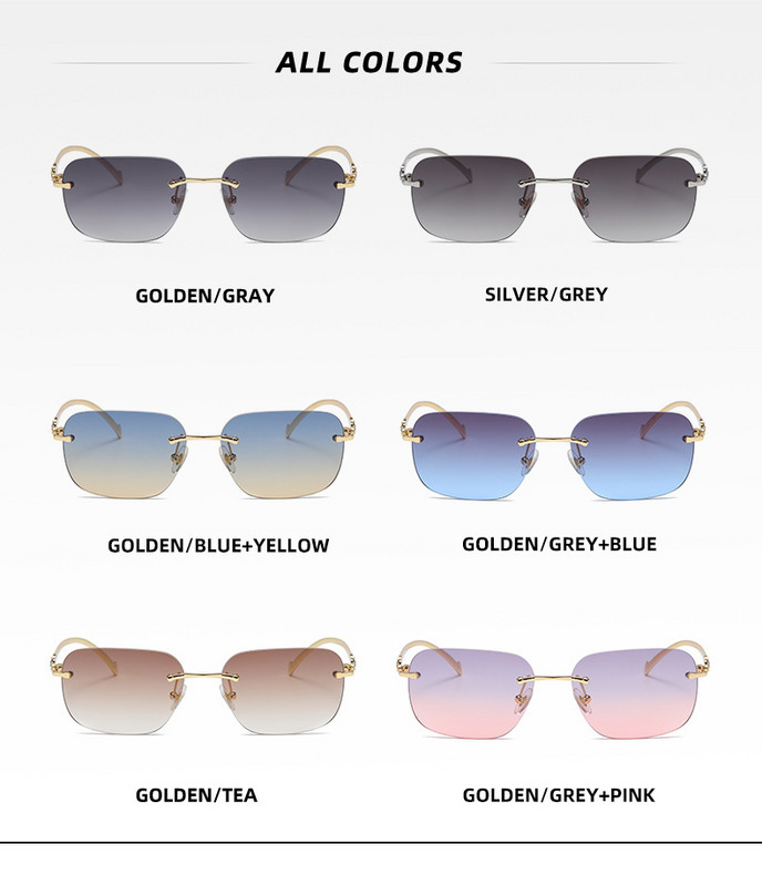 Jaunas retro Cartier saulesbrilles sieviešu bezrāmju tīklveida sarkanas saulesbrilles Eiropas un Amerikas tendences maza rāmja saulesbrilles ar apdari