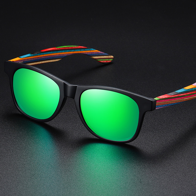 EZREAL polarizirani PC okvir s drvenim nogama sunčane naočale za muškarce ili žene Drvene ručke u boji