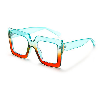 Винтидж квадратна рамка за очила Ретро Дамски цветни рамки Прозрачни лещи Очила Марка Дизайнерски очила Gafas De Sol Очила женски Oculos