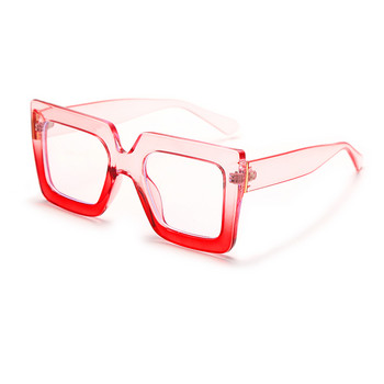 Винтидж квадратна рамка за очила Ретро Дамски цветни рамки Прозрачни лещи Очила Марка Дизайнерски очила Gafas De Sol Очила женски Oculos