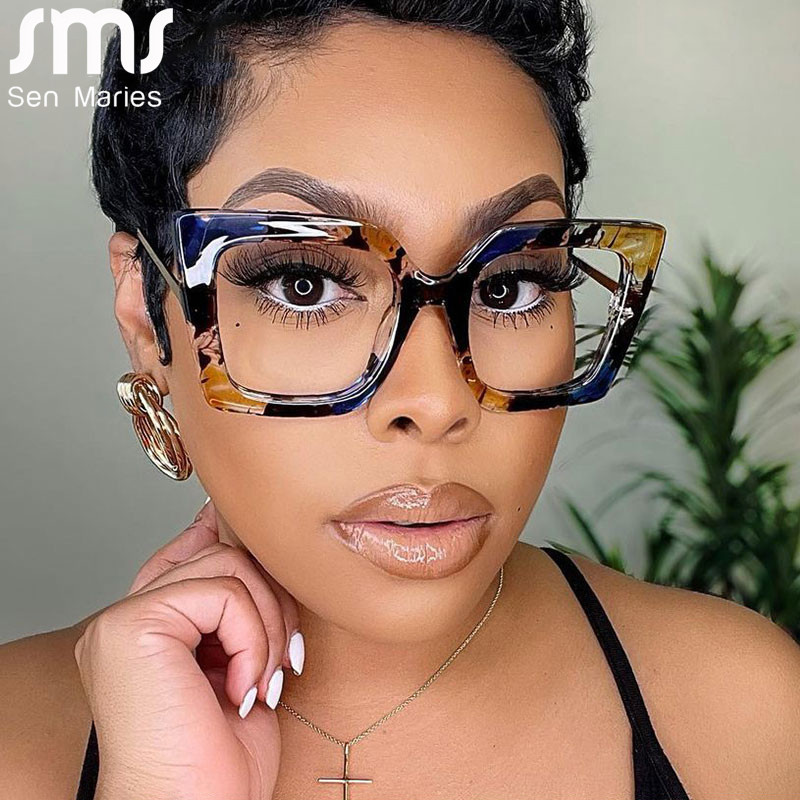 Vintage naočale Žene Muškarci Kvadratne prozirne naočale Okvir optičkih naočala Prozirne leće Okvir naočala NIJE protiv plave svjetlosti