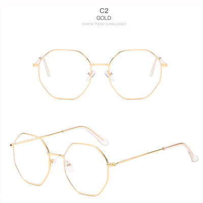 Muški vintage šesterokutni okvir za naočale protiv plave svjetlosti Ženske leće za kratkovidnost Optičko ogledalo Jednostavni metalni okviri za naočale protiv plave boje