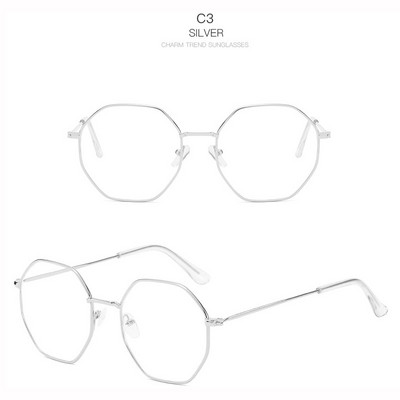 Muški vintage šesterokutni okvir za naočale protiv plave svjetlosti Ženske leće za kratkovidnost Optičko ogledalo Jednostavni metalni okviri za naočale protiv plave boje