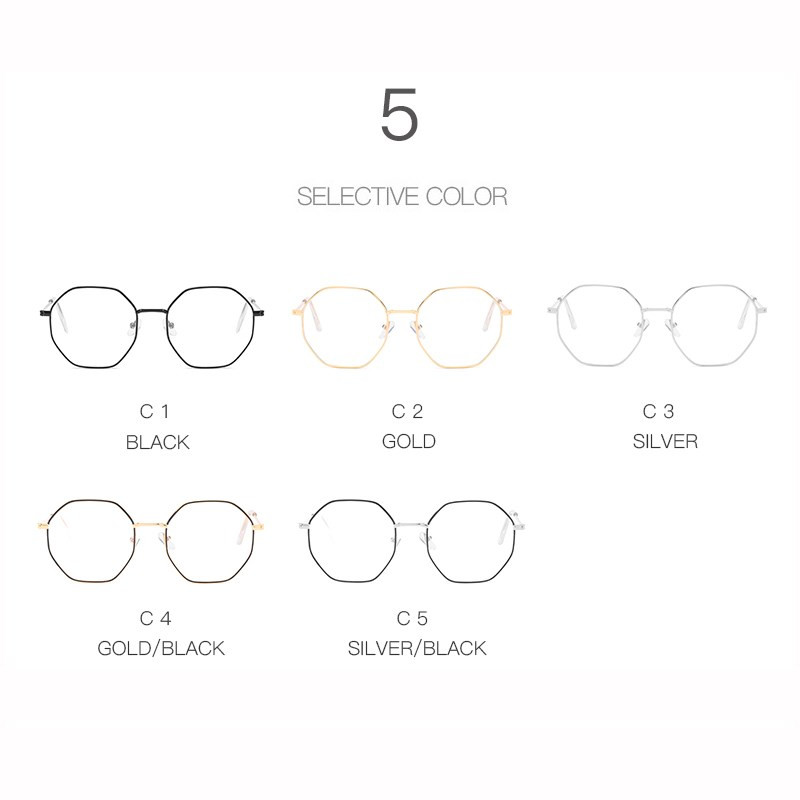 Muški vintage šesterokutni okvir za naočale protiv plave svjetlosti Ženske leće za kratkovidnost Optičko ogledalo Jednostavni metalni okviri za naočale protiv plave boje