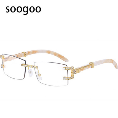 Ochelari de soare pătrați fără montură, retro 2022, ochelari de soare dreptunghiular de lux pentru bărbați, ochelari de soare vintage UV400