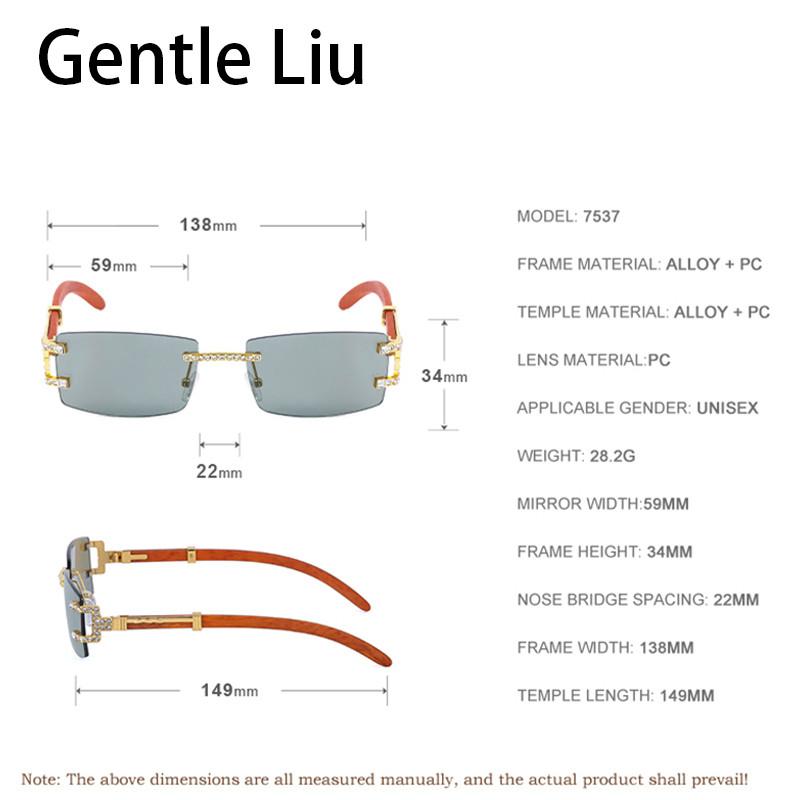 Ochelari de soare pătrați fără montură, retro 2022, ochelari de soare dreptunghiular de lux pentru bărbați, ochelari de soare vintage UV400