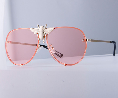 47850 Луксозни метални Big Bee Pilot Слънчеви очила Градиентни лещи UV400 Ретро Мъже Жени Абажури