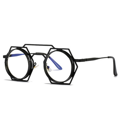 SHAUNA ochelari de soare retro, metal, poligon gol, ochelari de soare pentru femei, rotunzi, punk, bărbați, cu gradient, oglindă, umbre UV400