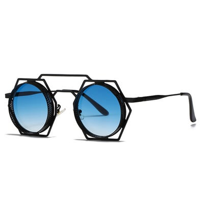 SHAUNA ochelari de soare retro, metal, poligon gol, ochelari de soare pentru femei, rotunzi, punk, bărbați, cu gradient, oglindă, umbre UV400