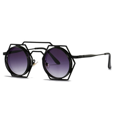 SHAUNA ochelari de soare retro, metal, poligon gol, ochelari de soare pentru femei, rotunzi, punk, bărbați, cu gradient, oglindă, umbre UV400
