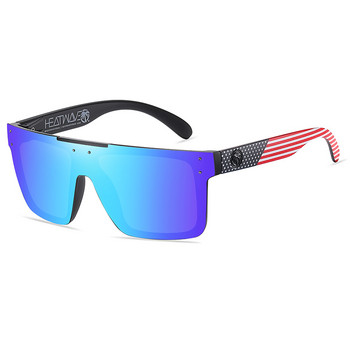 НОВО Висококачествени луксозни поляризирани слънчеви очила Heat Wave с квадратни сиамски лещи Женски мъжки слънчеви очила UV400