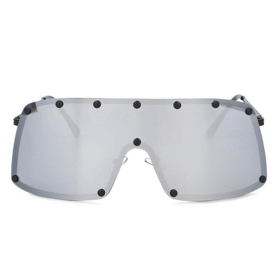 53664 Túlméretezett egylencsés napszemüveg Rivet Fashion Férfi Női Tükörárnyékoló Uv400 Vintage védőszemüveg