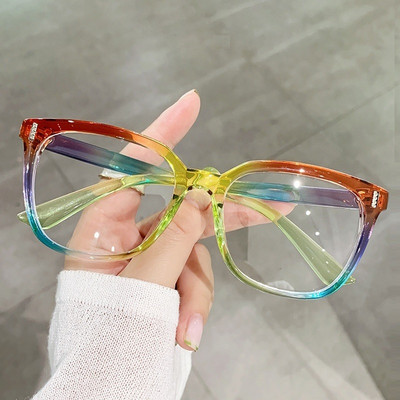 2022 Нова мода Градиентни квадратни оптични анти-сини очила Дамски ретро летни дъгови очила Женски очила Oculos