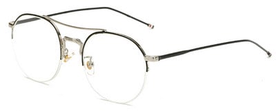 SHAUNA Klasické ručne vyrobené polokovové okuliare pre ženy, okrúhle okuliare, vintage pánske okuliare s čírymi šošovkami, rámy