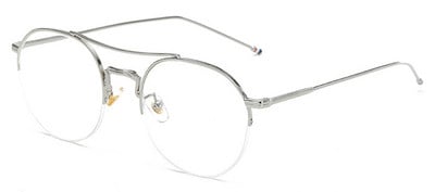 SHAUNA Klasické ručne vyrobené polokovové okuliare pre ženy, okrúhle okuliare, vintage pánske okuliare s čírymi šošovkami, rámy