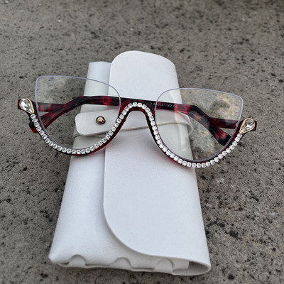 Diamond Cat Eye Γυναικεία γυαλιά ηλίου 2022 Semi-Rimless γυαλιά ηλίου Luxury επωνυμίας σχεδιαστής κρυστάλλινος σκελετός Rhinestone γυαλιά Oculos