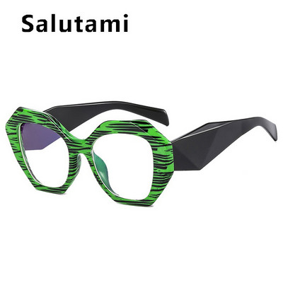 Antikék világos cukorka színű poligon négyzet alakú női szemüvegek Vintage új divatos műanyag átlátszó számítógépes szemüveg keret Leopard