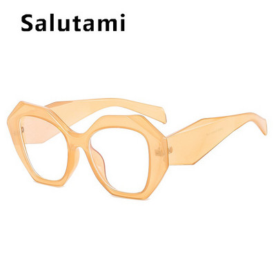 Antikék világos cukorka színű poligon négyzet alakú női szemüvegek Vintage új divatos műanyag átlátszó számítógépes szemüveg keret Leopard
