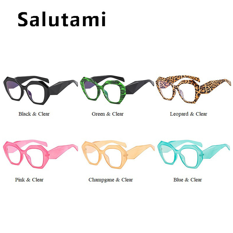 Antikék világos cukorka színű poligon négyzet alakú női szemüvegek Vintage új divatos műanyag átlátszó számítógépes szemüveg keret Leopard