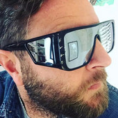 Prevelike Shield sunčane naočale luksuzne marke za muškarce četvrtaste sunčane naočale velikog okvira za žene 2019. Cool Black Shield naočale otporne na vjetar