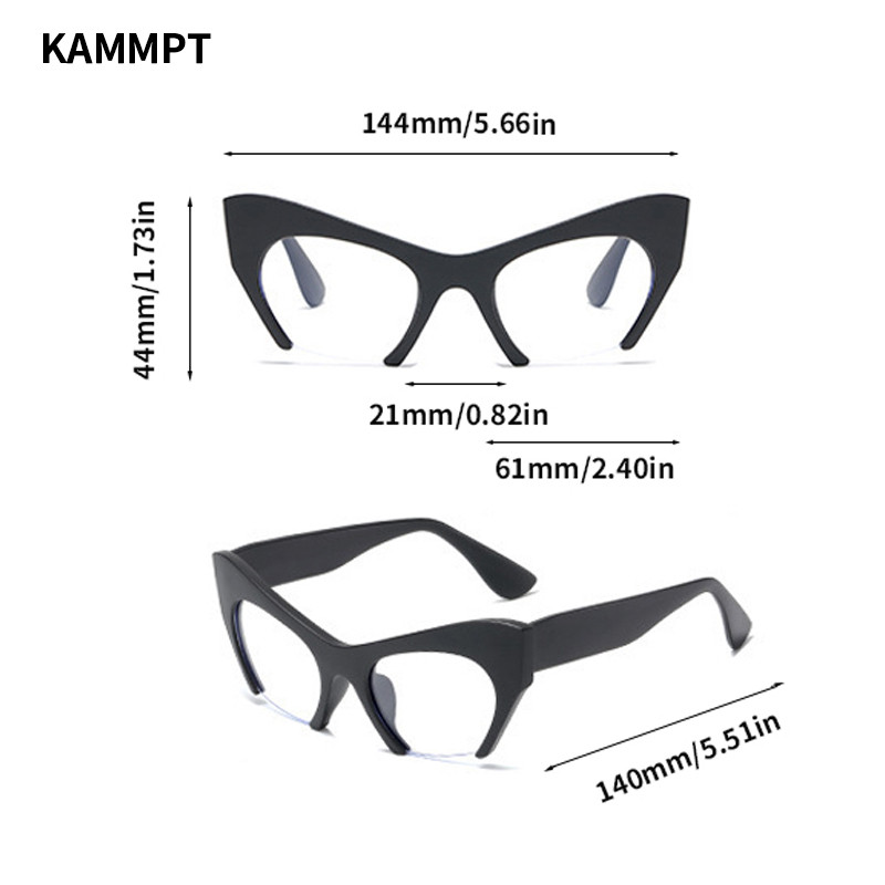 KAMMPT kassisilmad naiste prillid, raamid, mood, suured pooläärisega prillid, trendikad ülikerged kõrge kvaliteediga kaubamärgiga disainiga prillid