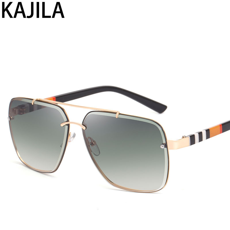 Kvadratiniai akiniai be rėmelių, vyriški 2023 m. prabangūs prekės ženklo madingi retro rėmeliai akiniai nuo saulės moterims senovinių akinių šešėliai UV400