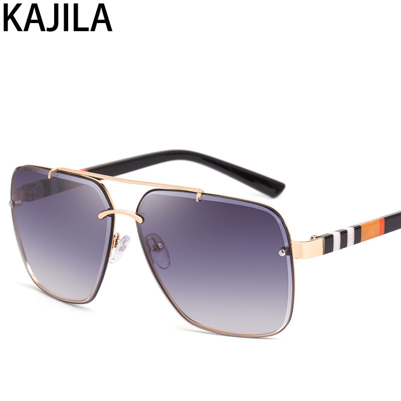 Kvadratiniai akiniai be rėmelių, vyriški 2023 m. prabangūs prekės ženklo madingi retro rėmeliai akiniai nuo saulės moterims senovinių akinių šešėliai UV400