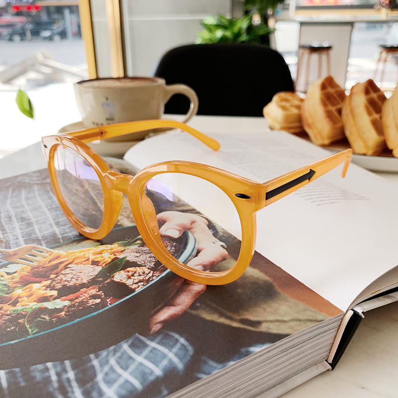 Rame de ochelari Ochelari rotunzi de computer Ochelari de vedere cu săgeată Nit Rame de ochelari pentru femei Ochelari de vedere optici de culoarea bomboană transparente