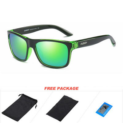 DUBERY ochelari de soare polarizați pătrați vintage pentru bărbați, la modă, oglindă verde, protecție UV pentru bărbați, ochelari de soare sport pentru șofat pentru bărbați